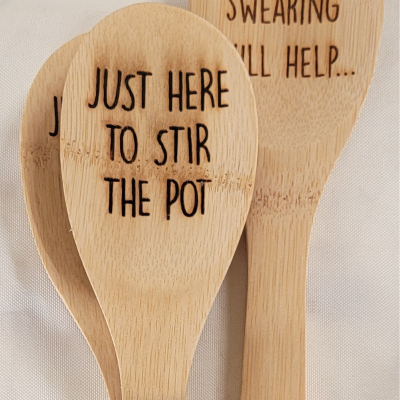 Lasered Bamboo Spoon