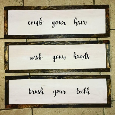 Framed Bathroom Signs