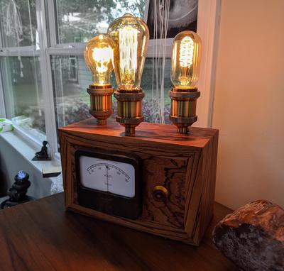 Zebrawood Simpson Voltmeter W/ Triple Bulbs