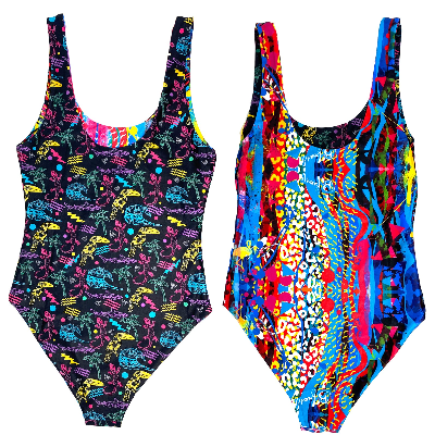 Retro Beach / Van Dope Reversible Swimwear