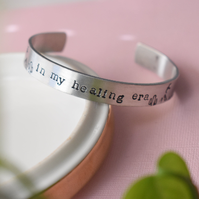 Aluminum Hand Stamped Cuff Bracelet