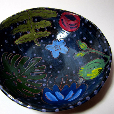Dark Plant Ceramic Bowl
