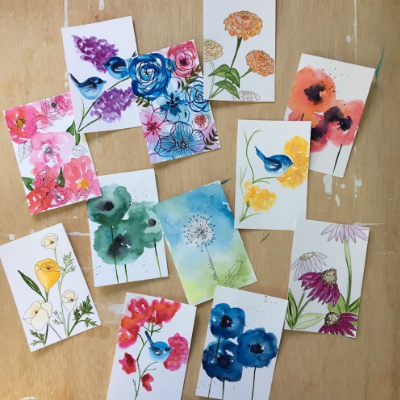 Hand Painted Nature Watercolor Paintings And Cards
