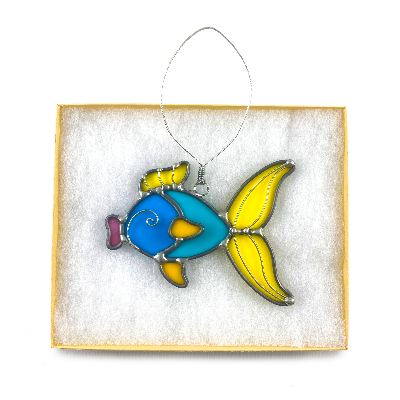 Stained Glass Tropical Fish Ornament