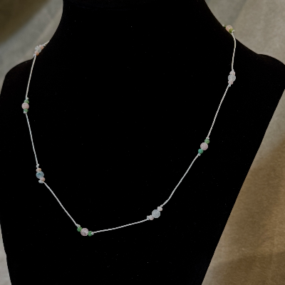 Pink Opal, Green Moss Agate, And Green Zoisite