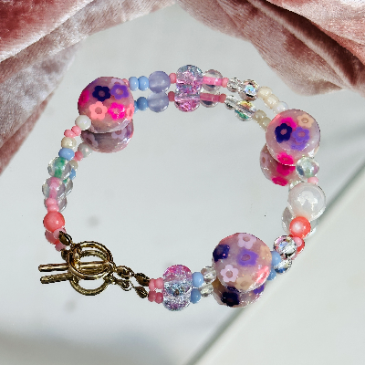 Chunky Flower Charm Bracelet