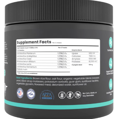 Healthy Bite Probiotic For Dogs - Premium Organic & Natural Soft Chews - Digestive & Immune Support, Bacon Flavor, 120 Count