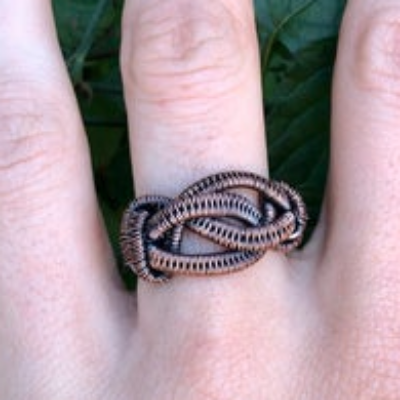 Celtic Knot Wire Wrapped Copper Ring