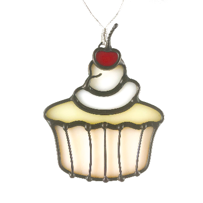 Stained Glass Cupcake Ornament