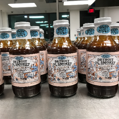 "Detroit Ol' Smokey" Bbq Sauce, "Traverse City Cherry Bay" Bbq Sauce, "Mackinac Island Apple Smash" Bbq Sauce, And "Michigan's Southern Cousin" Bbq Sauce