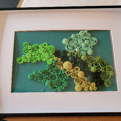 Quilled Abstract In Green