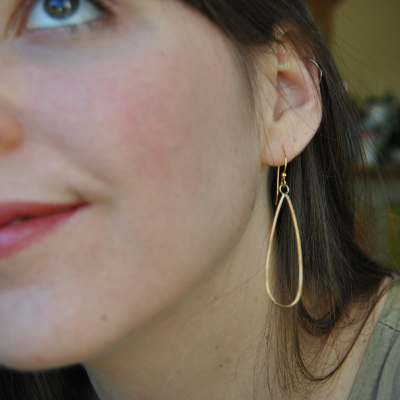 Brass Teardrop Hoops