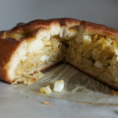 White Cabbage & Mushroom Pie