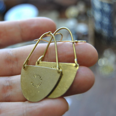 Mini Golden Moon Earrings