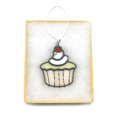 Stained Glass Cupcake Ornament