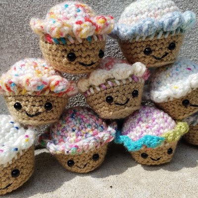Small Crochet Cupcakes