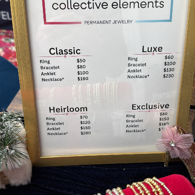 Permanent Jewelry: Ring, Bracelet, Anklet, Necklace.