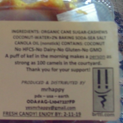 Cashew Coconut ...Brttl... Vegan Organic Sugar