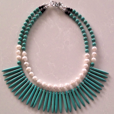 Turquoise And Fresh Water Pearl Necklace