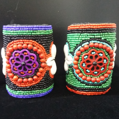Bracelet Cuffs With Beads & Cowrie Shells
