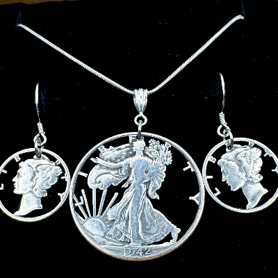 U.S. Lady Liberty Hand Cut Silver Coin Collection