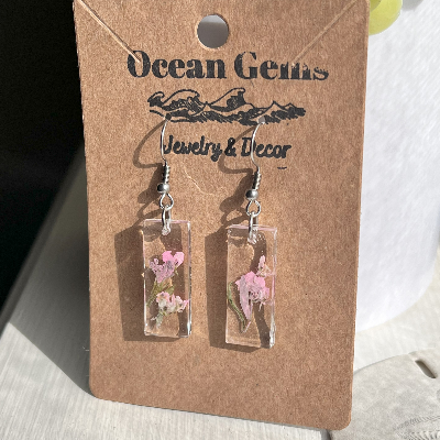 Dainty Pink Floral Earrings