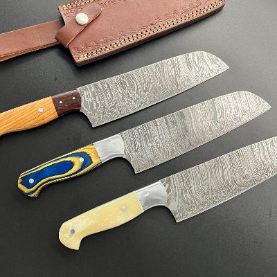 Hand Forged Damascus Steel Santoku Knife