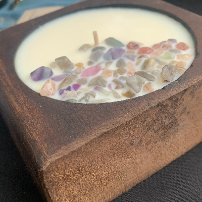 Wooden Cheese Mold Soy Candle