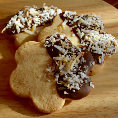Chocolate Dipped Coconut Shortbread