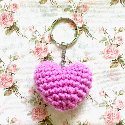 Cherry, Daisy, Heart, Strawberry Crochet Keychain