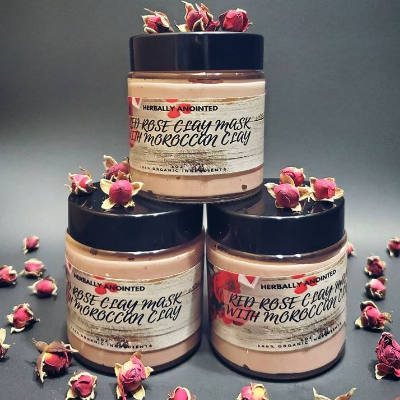 Red Rose Clay Mask With Moroccan Clay