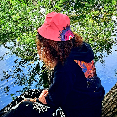 Hat Bucket Hand Painted Hat With Evil Eye & Mandala Decoration