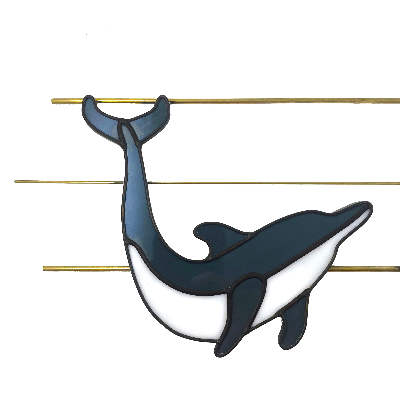 Stained Glass Leaping Dolphin Wall Hanging