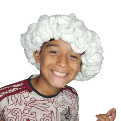 Fluffy Ruffled Handmade Crochet Hat White