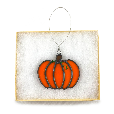 Stained Glass Pumpkin Ornament