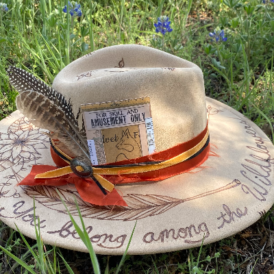 Texas Wildflowers Hand Burned Hat