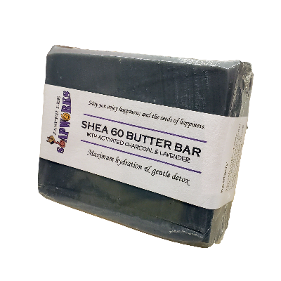 Shea 60 Butter Bar, Activated Charcoal, Lavender