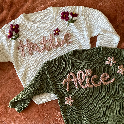 Custom Name Embroidered Toddler Sweater