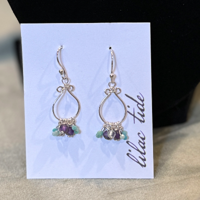 Apatite And Fluorite Sterling Silver Earrings