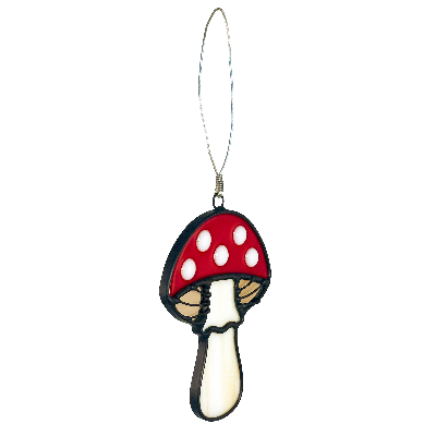 Stained Glass Spotted Toadstool Ornament