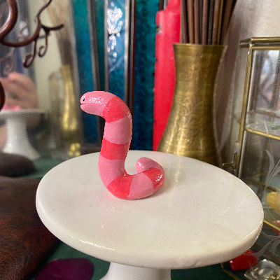 Pink Wormie Sculpture
