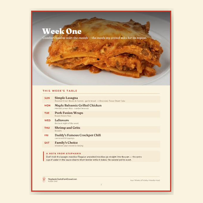 Four Weeks Of Family-Friendly Food