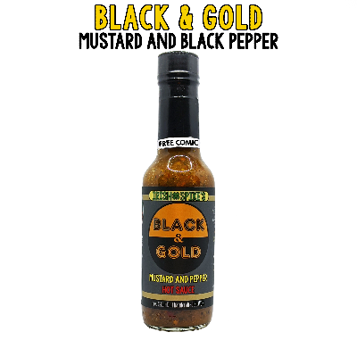 Black & Gold Mustard And Pepper Hot Sauce