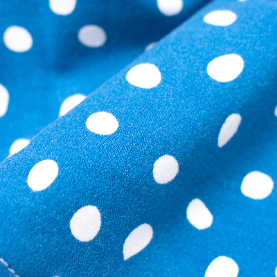 Blue Polka Dot Skirt With Twist Headband Set