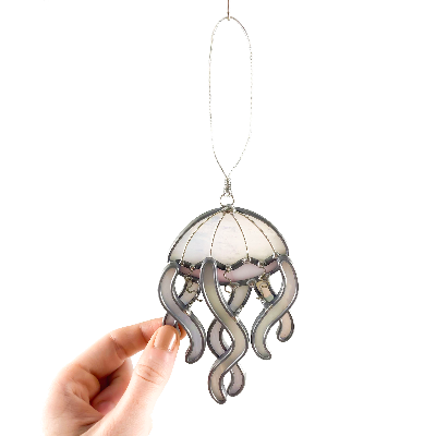 Stained Glass Jellyfish Ornament