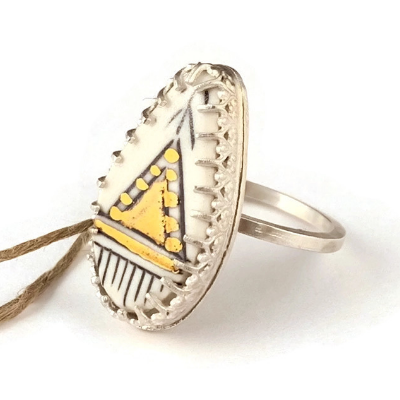 Bezel Set Rings With Custom Handmade Cabs By Sutton Ceramics