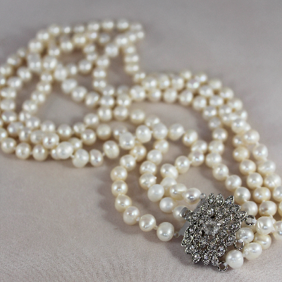 Freshwater Pearls Hand Knotted On Silk Thread
