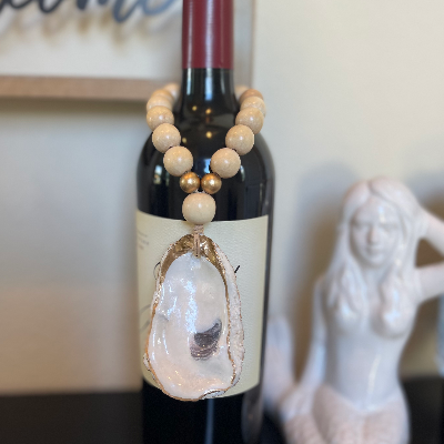 Oyster Shell Beaded Bottle Charm