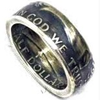 Ben Franklin Silver Half Dollar Coin Ring