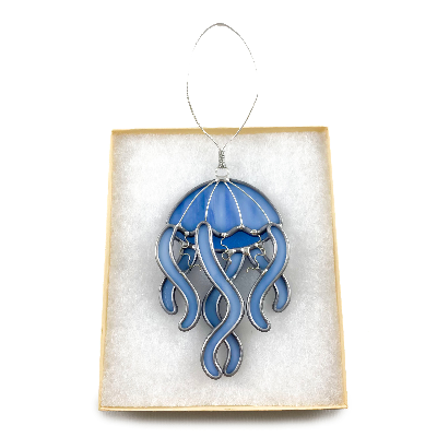 Stained Glass Jellyfish Ornament